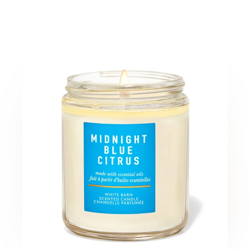 Bath & body works White Barn midnight blue citrus Scented Candle single wick